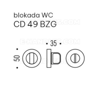 Blokada WC CD49 Colombo Design CR - chrom, trzpień 6x6mm
