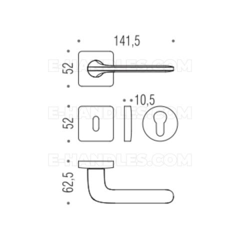 Klamka Colombo Design Roboquattro S, OL - złoty Klamka Colombo Design Roboquattro S, OL - złoty