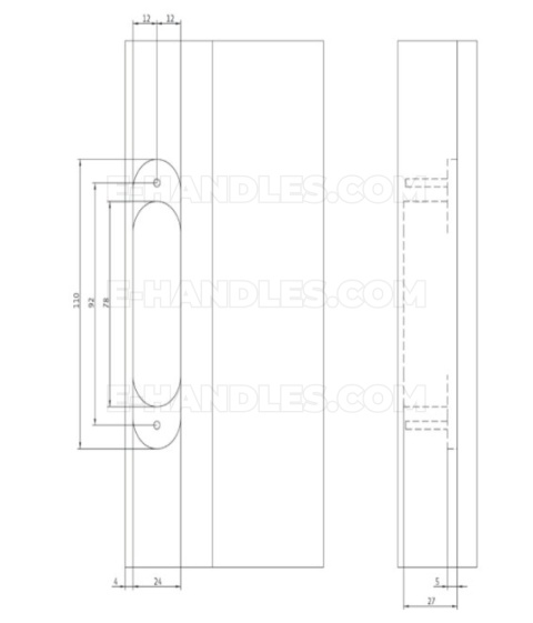 Anselmi 505 AN 140 3D 110x24 mm, zawias niewidoczny nikiel matowy (nośność 2szt do 40 kg, 3szt do 60kg)