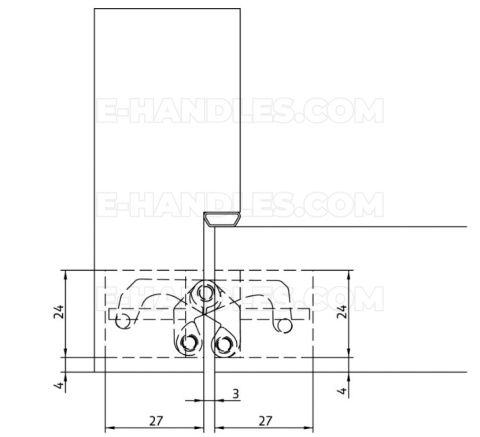 Anselmi 505 AN 140 3D 110x24 mm, zawias niewidoczny biały (nośność 2szt do 40 kg, 3szt do 60kg)