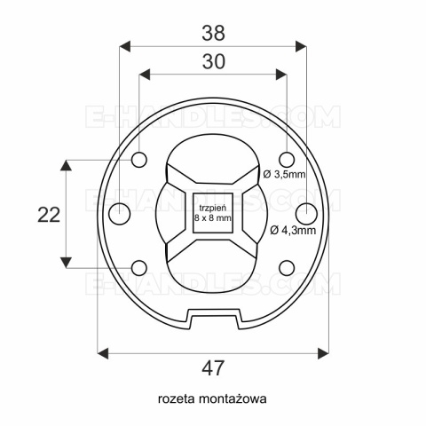 Klamka Granada Fit rozeta kwadratowa R67F czarny