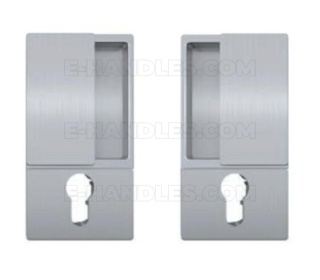 Klamka wpuszczana AGB WAVE wkładka srebrna RAL 9016 B300030001