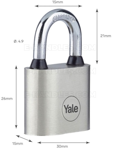 Kłódka YALE Y112 L-30 H-26 3 klucze