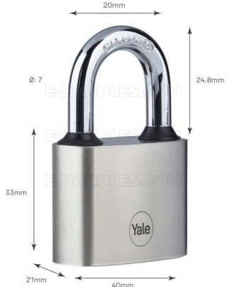 Kłódka YALE Y112 L-40, 3 klucze