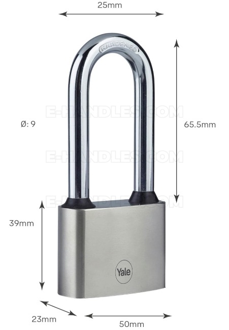 Kłódka YALE Y112 L-50 Long, 3 klucze
