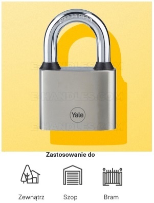 Kłódka YALE Y112 L-60, 3 klucze