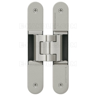 Simonswerk TECTUS TE 340 3D, nowosrebrna F2 160x28 mm, zawias niewidoczny stal (nośność 2szt do 80 kg)
