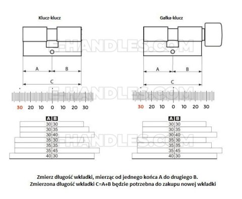 Wkładka drzwiowa EVVA 4KS, 92 (46x46) klucz-klucz, matowy chrom