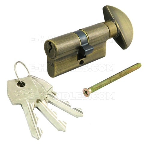 Wkładka drzwiowa z gałką 85mm G45x40 AGB mod.600 złoto antyczne C620124035