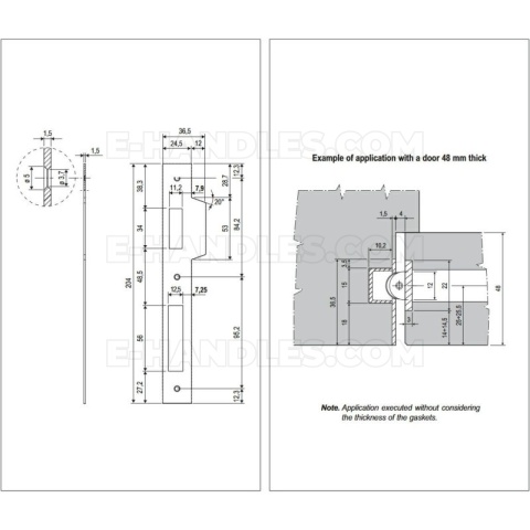 Zaczep AGB SICURREZA F25mm x 204mm z najazdem, mosiądzowany B005907803