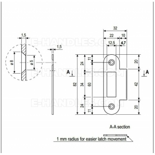 Zaczep AGB do zamków CENTRO i MEDIANA EVOLUTION 22x82 z najazdem 10mm srebrny B010000941