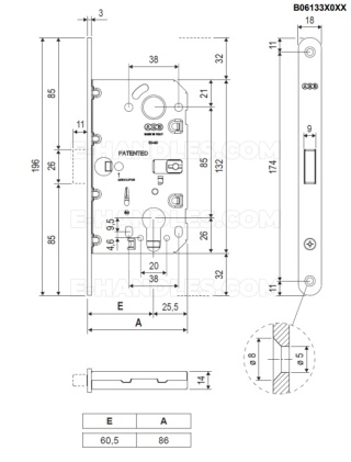 Zamek magnetyczny WAVE na wkładkę 60 F18 czarny AGB B061336093