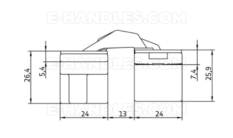 Anselmi 505 AN 140 3D 110x24 mm, zawias niewidoczny czarny (nośność 2szt do 40 kg, 3szt do 60kg)