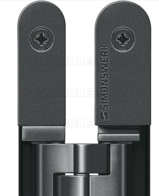 Simonswerk TECTUS TE 240 3D, czarny RAL9005, 155x18-21 mm, zawias niewidoczny (nośność 2szt do 60 kg)