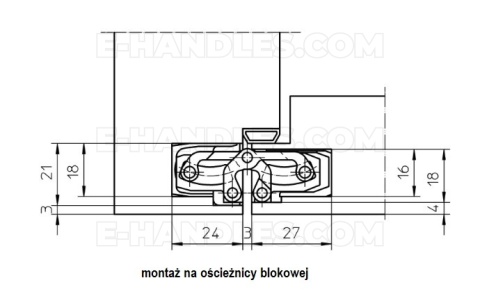 Simonswerk TECTUS TE 240 3D, czarny RAL9005, 155x18-21 mm, zawias niewidoczny (nośność 2szt do 60 kg)