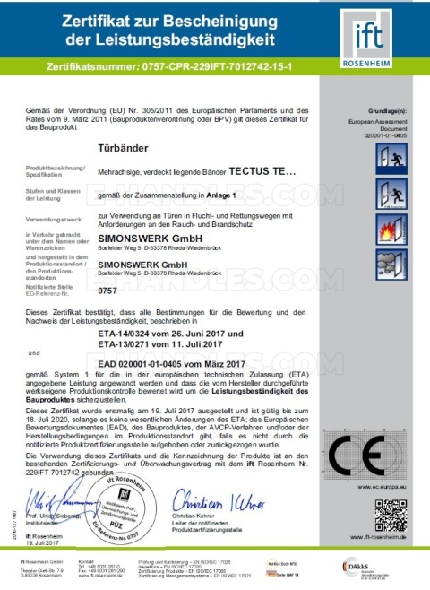 Simonswerk TECTUS TE 240 3D, czarny RAL9005, 155x18-21 mm, zawias niewidoczny (nośność 2szt do 60 kg)