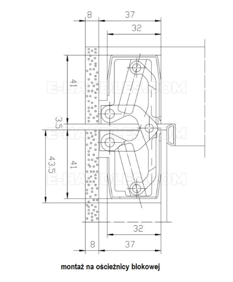Simonswerk TECTUS TE 540 3D A8, stal srebrna F1, 200x32 mm, zawias niewidoczny (nośność 2szt do 120 kg)