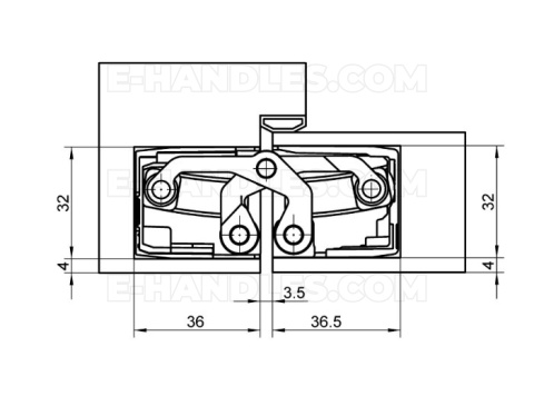 Simonswerk TECTUS TE 540 3D, stal srebrna F1, 200x32 mm, zawias niewidoczny (nośność 2szt do 120 kg)