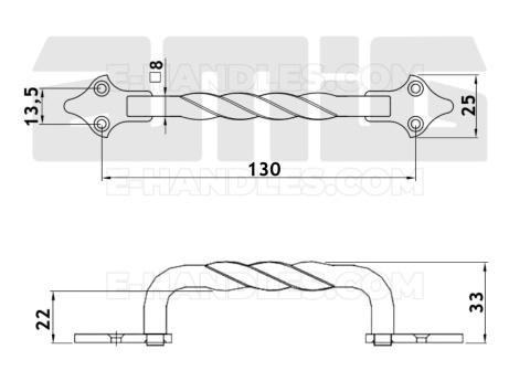 Uchwyt meblowy 130mm czarny matowy mod.1002