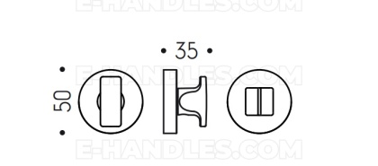 Blokada WC Colombo Design ONE CC39 BZG MOOD Collection C04 srebrny / RAL 9006, trzpień 6x6mm