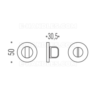 Blokada WC FF19 Colombo Design OM - złoty mat PVD, trzpień 6x6mm