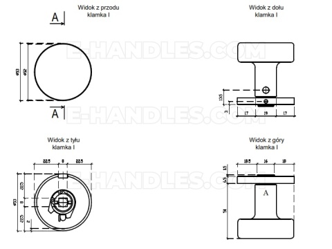 Gałka ruchomo / ruchoma, dwustronna RUTA R slim 7 mm CP - chrom polerowany