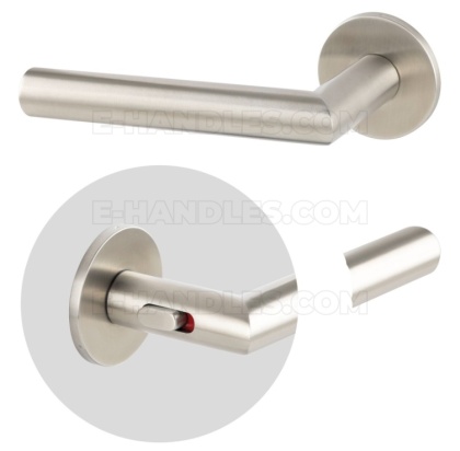Klamka z blokadą do drzwi 50-57mm GEHRUNG WC R 4mm Lock SS - stal nierdzewna matowa