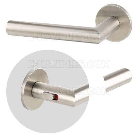 Klamka z blokadą do drzwi 50-57mm GEHRUNG WC R 4mm Lock SS - stal nierdzewna matowa