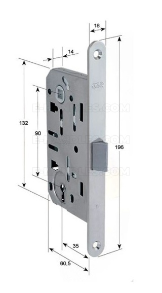 Zamek AGB Mediana EVOLUTION na klucz 90/35 mosiądzowany F18 B011013503