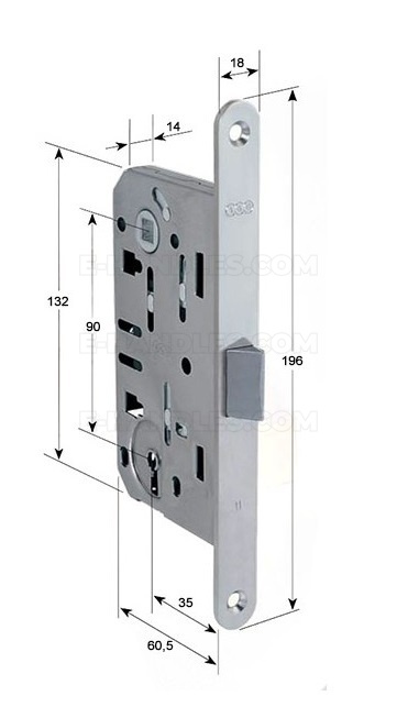 Zamek AGB Mediana EVOLUTION na klucz 90/35 mosiądzowany F18 B011013503