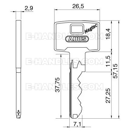 ABUS MAGTEC 2500, 120 (60x60) klucz-klucz, wkładka drzwiowa