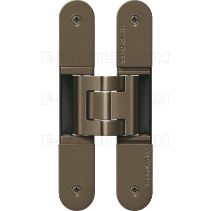 Simonswerk TECTUS TE 340 3D, stal średniobrązowa SW 175 , 160x28 mm, zawias niewidoczny (nośność 2szt do 80 kg)