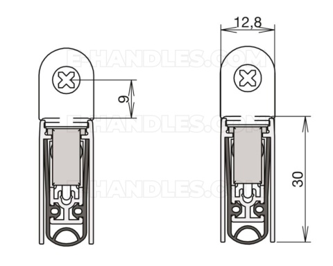 Uszczelniacz 922 x 12,8 x 30 mm Schall-Ex® L-13/30 WS, jednostr., alu nat