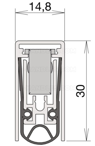 Uszczelniacz 972 x 14,8 x 30 mm Schall-Ex® L-15/30 WS, jednostr., alu nat