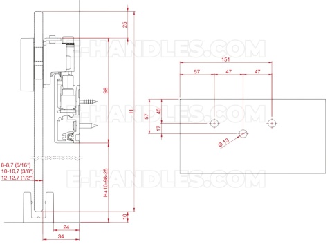 Srebrna F1 3000 mm, szyna bieżna do systemu Diva Fluid Terno Scorrevoli
