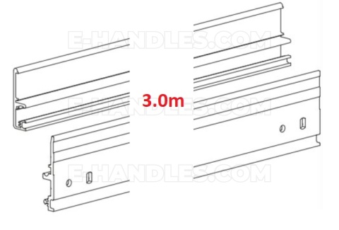 Srebrna F1 3000 mm, szyna bieżna do systemu Diva Fluid Terno Scorrevoli