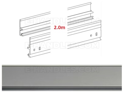 Srebrna F1, 2000 mm, szyna bieżna do systemu Diva Fluid Terno Scorrevoli