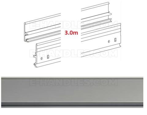 Srebrna F1 3000 mm, szyna bieżna do systemu Diva Fluid Terno Scorrevoli
