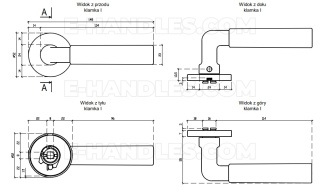 Klamka FICARIA Rozeta R slim 7 mm LG - złoty polerowany