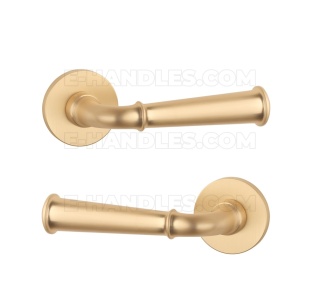 Klamka IBRA Rozeta R slim 7 mm GOLD SATIN - złoty matowy