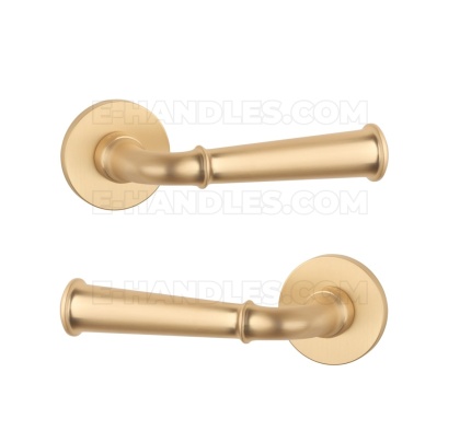 Klamka IBRA Rozeta R slim 7 mm GOLD SATIN - złoty matowy