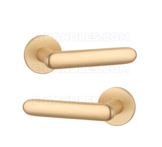 Klamka LARKA Rozeta R slim 7 mm GOLD SATIN - złoty matowy