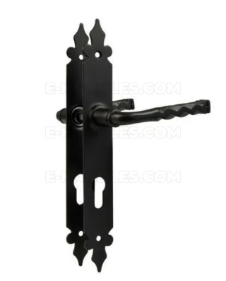 Klamka czarna na wkładkę 90mm szyld 270x36mm mod.106PG90 AMIG