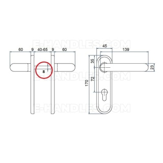 Klamko - klamka PZ 72 ASSA ABLOY p.poż AHW300 czarna