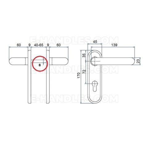 Klamko - klamka PZ 72 ASSA ABLOY p.poż AHW300 czarna