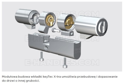 WINKHAUS X-TRA, 100 (35x65G) gałka-klucz, wkładka drzwiowa