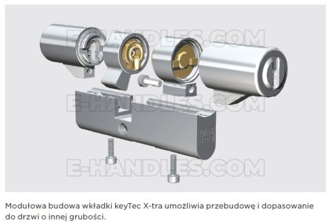 WINKHAUS X-TRA, 95 (45x50G) gałka-klucz, wkładka drzwiowa