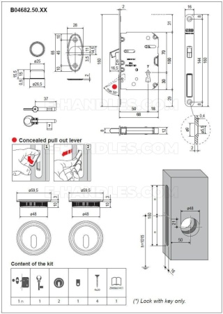 Zamek AGB Scivola T OB hakowy 50 mm F16 z zestawem okrągłych rozet czarny B046825093