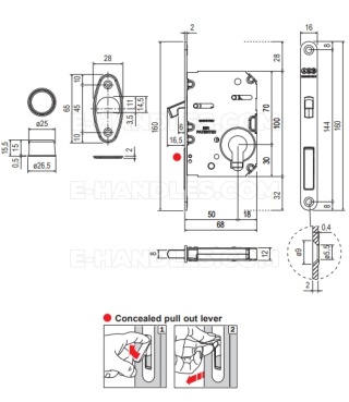 Zamek AGB WAVE Scivola Tre Class hakowy na wkładkę 50mm F16 czarny B089825093