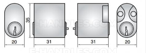 ASSA P602 Cylinder owalny srebrny (skandynawski)